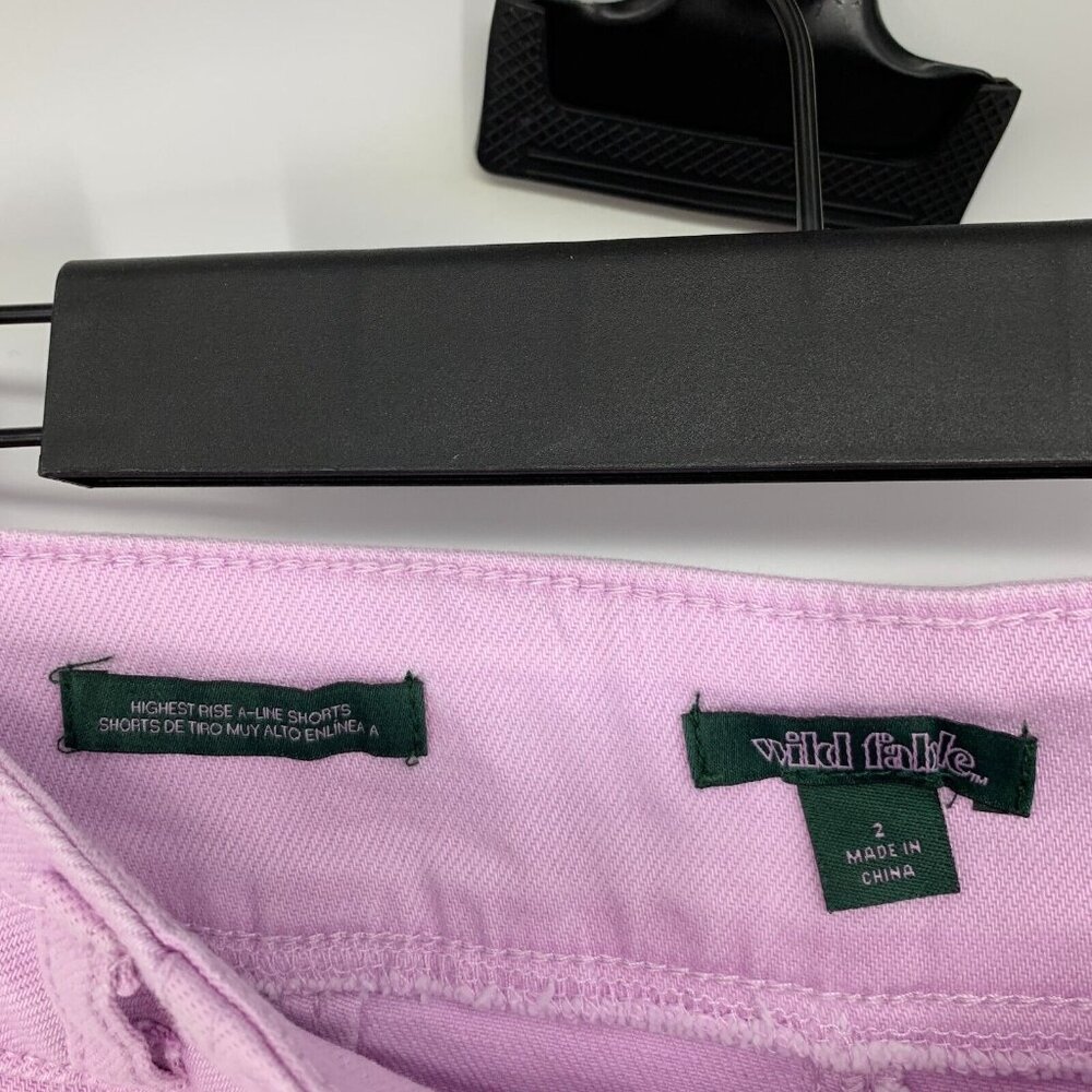 Wild Fable Shorts Purple Highest Rise A Line Pleated Bermuda Fray NWT - Picture 4 of 9